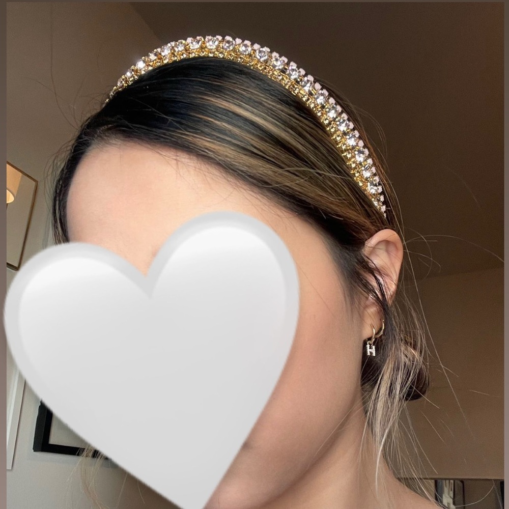LELET NY Gold blush Crystal Headband/crown
